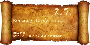 Korcsog Terézia névjegykártya